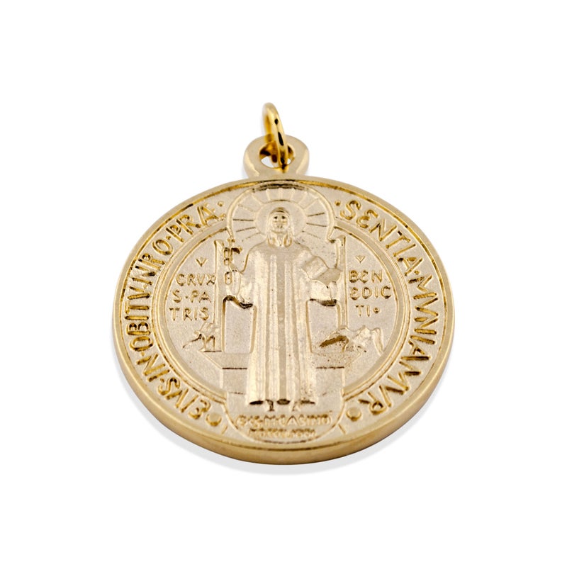 VENERARE Vatican Imports Large Saint Benedict Medal - 2" Diameter (Gold-Tone) - Image 2
